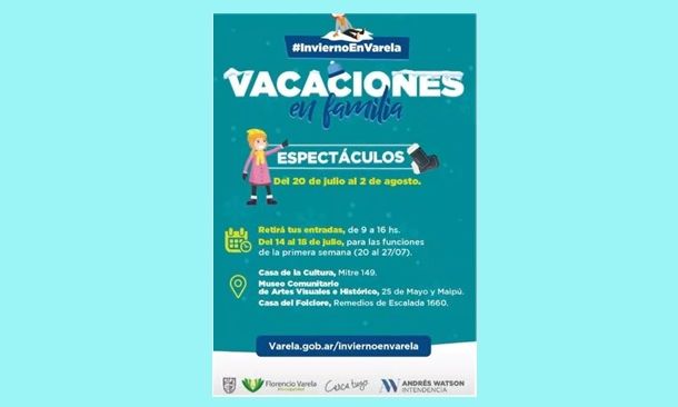 F. Varela – Estefanía Nieva: espectáculos gratuitos para las vacaciones de invierno